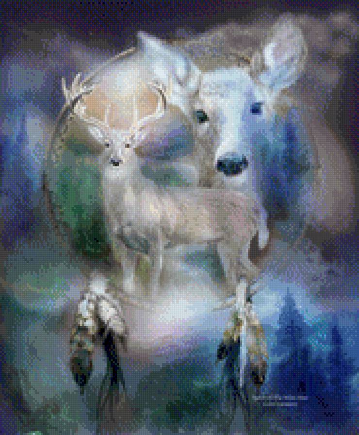 Дух белого оленя (Carol Cavalaris) - олень, каваларис, тотем - предпросмотр