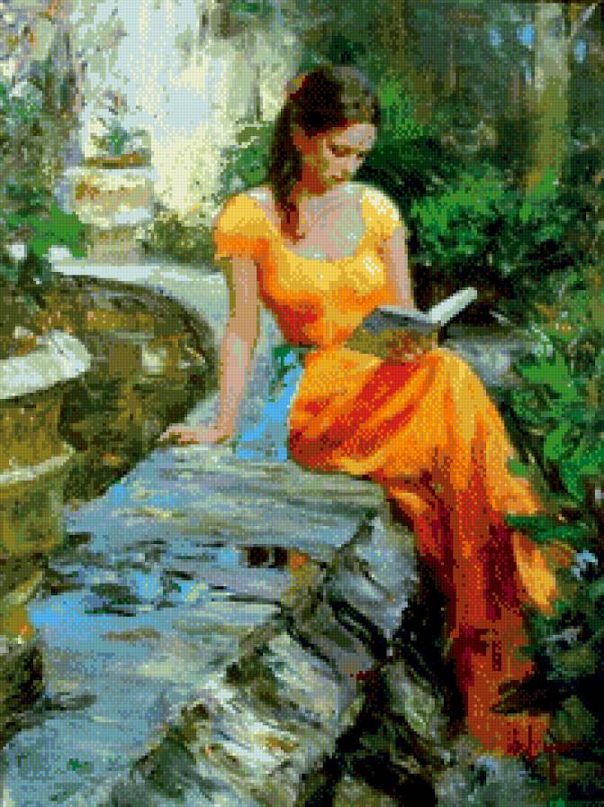 В саду - девушка - предпросмотр