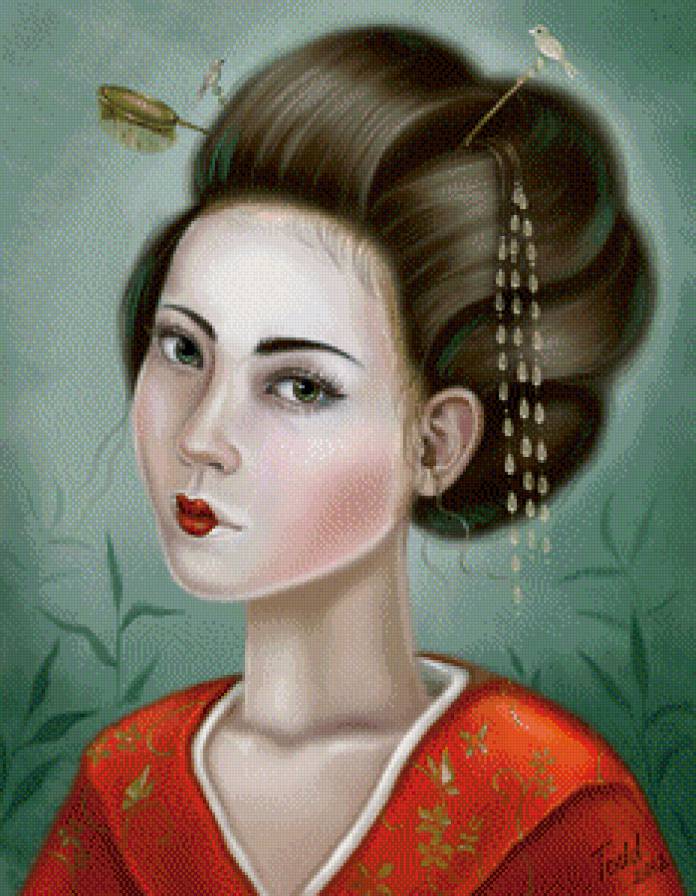 Гейша - япония, красавица, восток, азия, девушка - предпросмотр