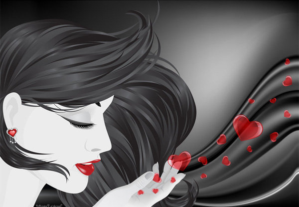 Девушка - девушка, красавица, монохром - оригинал