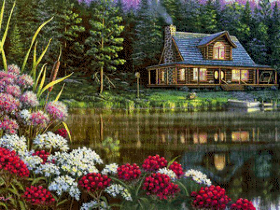 домик - картина живопись - предпросмотр