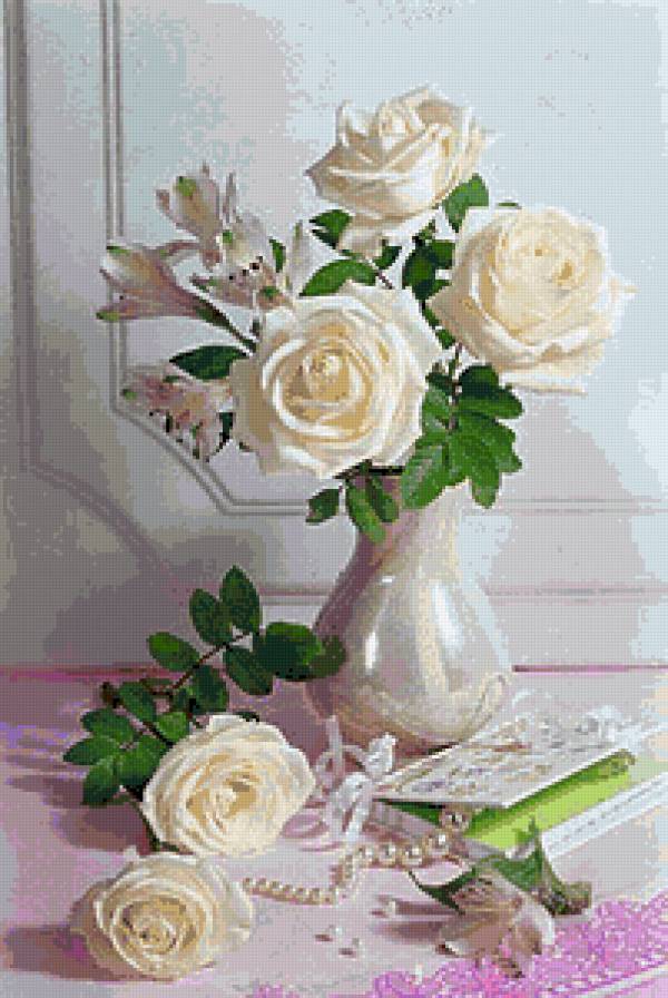 букет белых роз - букет, розы, цветы - предпросмотр