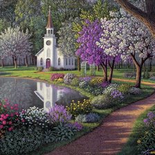 Схема вышивки «Весенний парк»