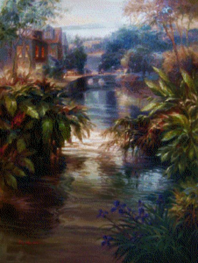 вечерний парк - пейзаж - предпросмотр