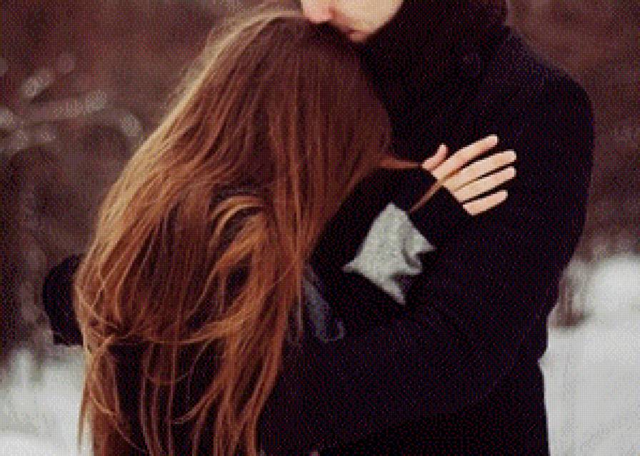 Обятия - она, пара, он - предпросмотр