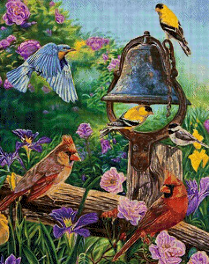 птички - картина птицы - предпросмотр