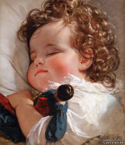 Спящий ангелочек - ангелочек, спящий ребенок, игрушка, кудряшки - оригинал