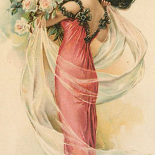 Схема вышивки «Дама с цветами»