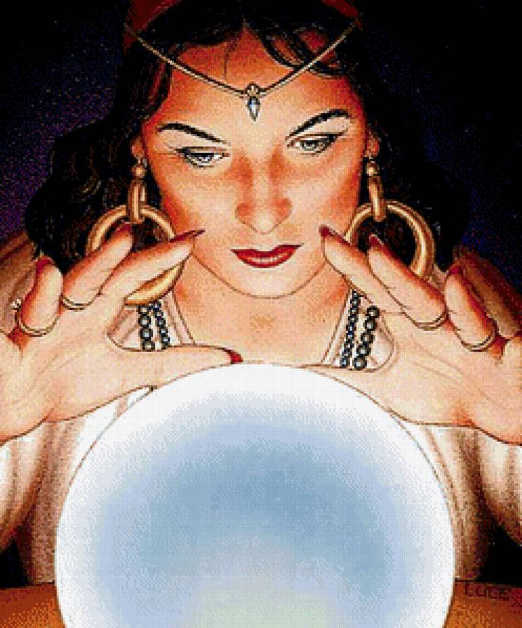 Магический шар - предсказание, магия, шар, девушка, гадание - предпросмотр