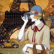 Схема вышивки «Дама в Париже»