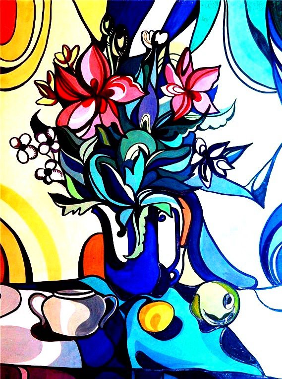 Натюрморт 5 - картина, кухня, фрукты, цветы, натюрморт - оригинал