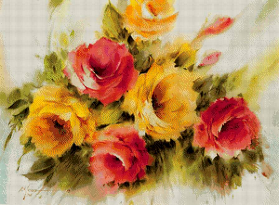 картина - цветы.букет - предпросмотр