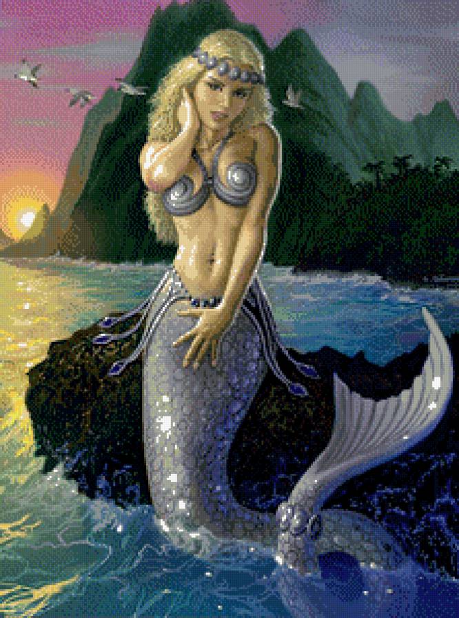 картина - девушка, русалка, красота.фентези - предпросмотр