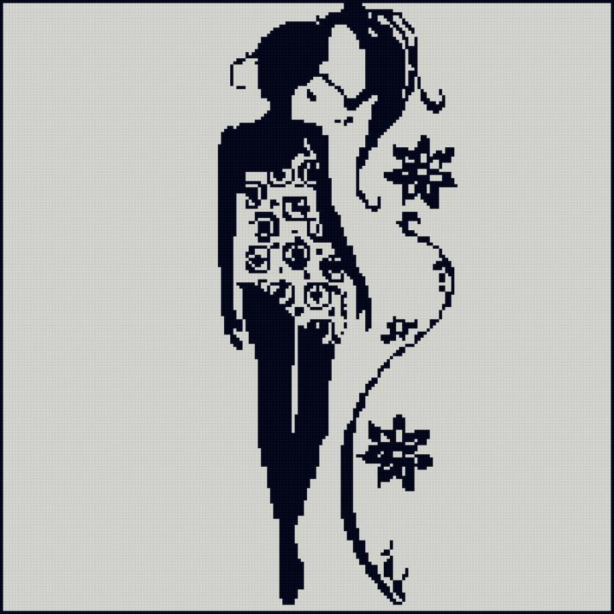 девушка - монохром, девушка - предпросмотр