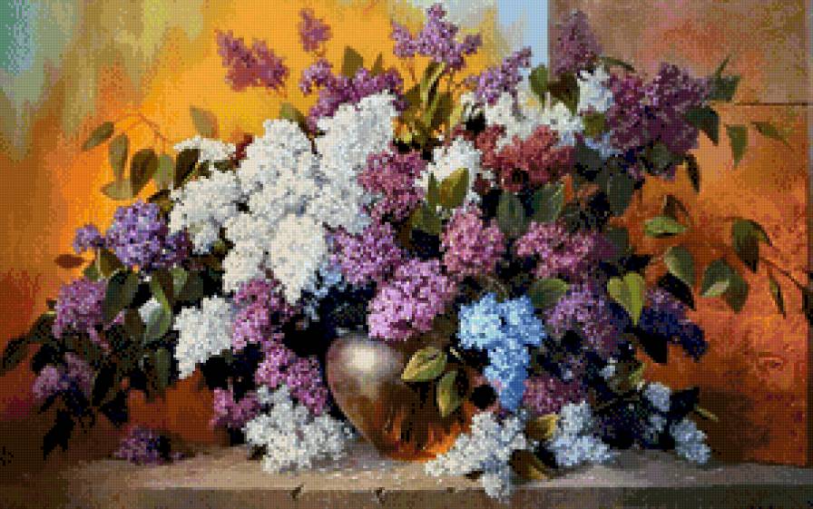 букет сирени - картина цветы - предпросмотр