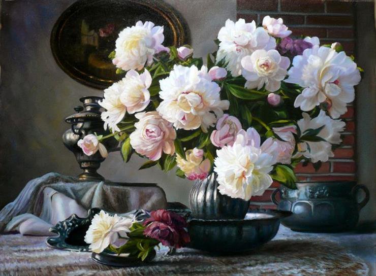 Zbigniew Kopania - kwiaty, peonie - оригинал