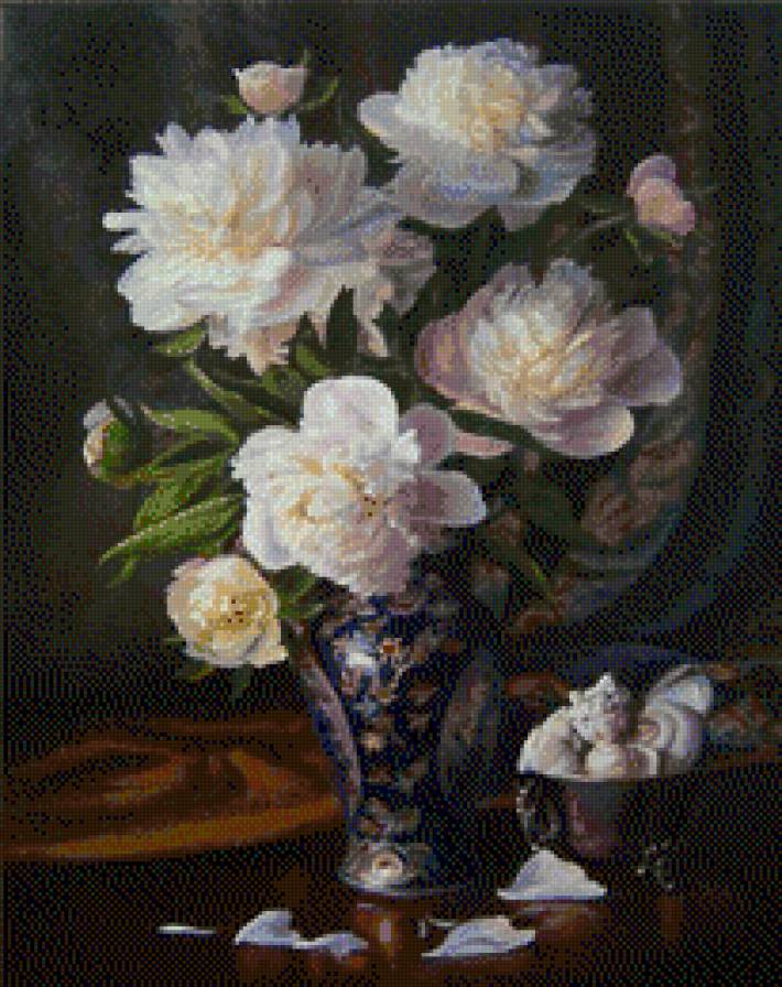 Zbigniew Kopania - wazon, kwiaty, peonie - предпросмотр