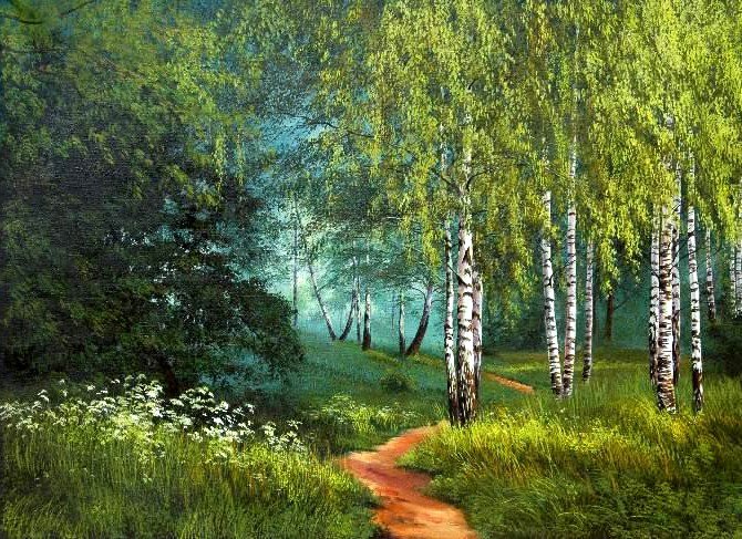 березовый ситец - пейзаж - оригинал