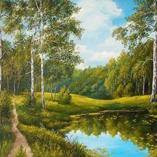 Схема вышивки «лесной пруд»