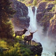 Схема вышивки «горные олени»