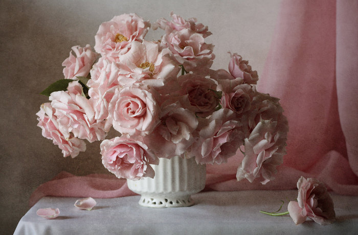 розовый букет - розы, цветы - оригинал