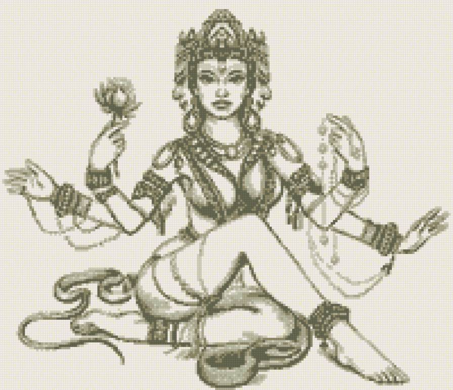 ХРАНИТЕЛЬНИЦА ДОМА - девушка, божество, индия, восток, змея - предпросмотр