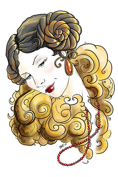 Дама - девушка, красавица - оригинал