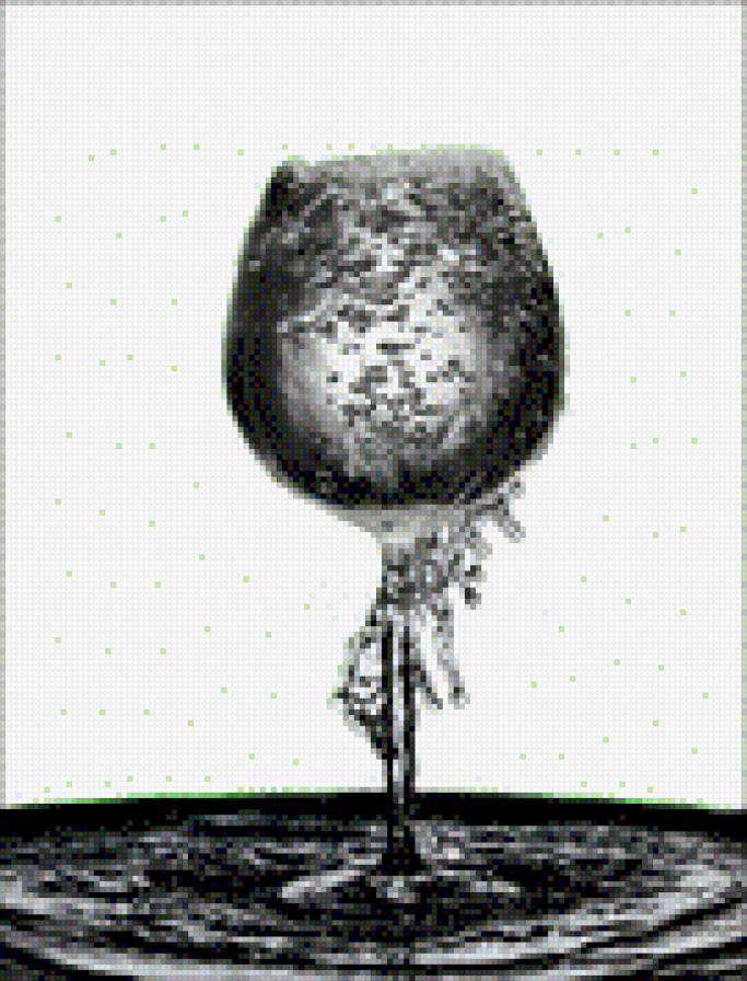 бокал с водой - черный, вода, бокал, белый - предпросмотр