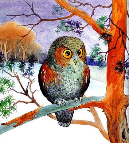 Сова - птицы, дерево - оригинал