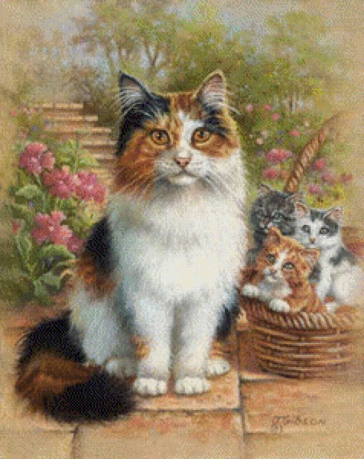кошачье семейство - кошки, животные - предпросмотр
