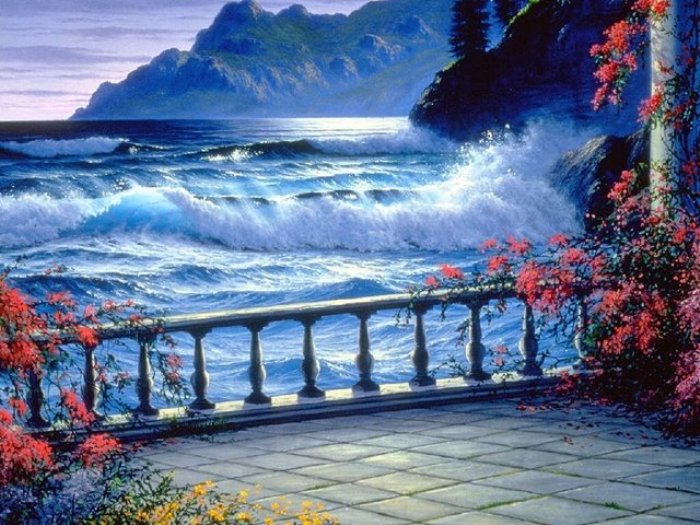 морской прибой - море, пейзаж, берег - оригинал