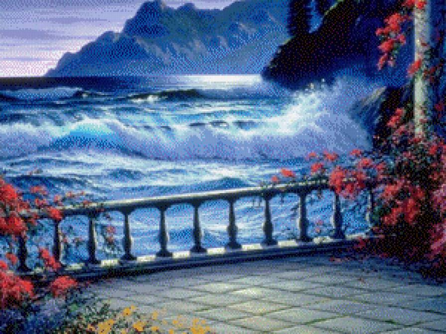 морской прибой - пейзаж, берег, море - предпросмотр