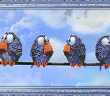 Схема вышивки «Воробьи»