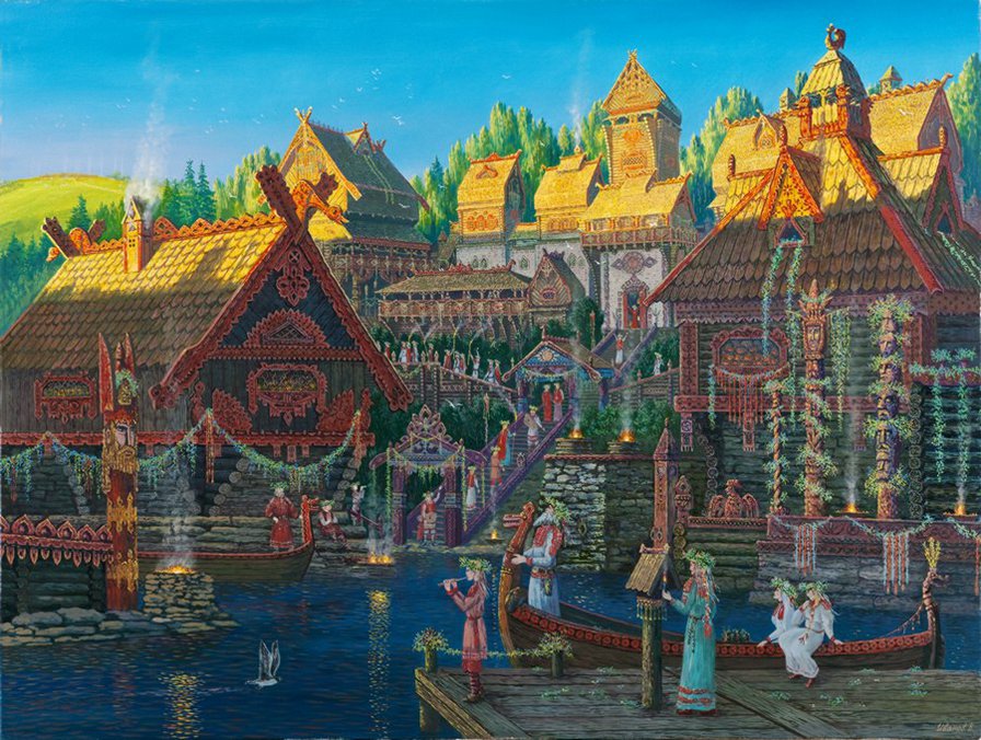 Приезд русичей на праздник - оригинал