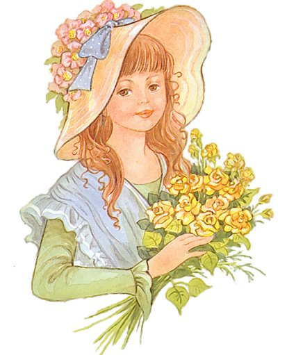 очарование юности - девочка, букет, лето - оригинал
