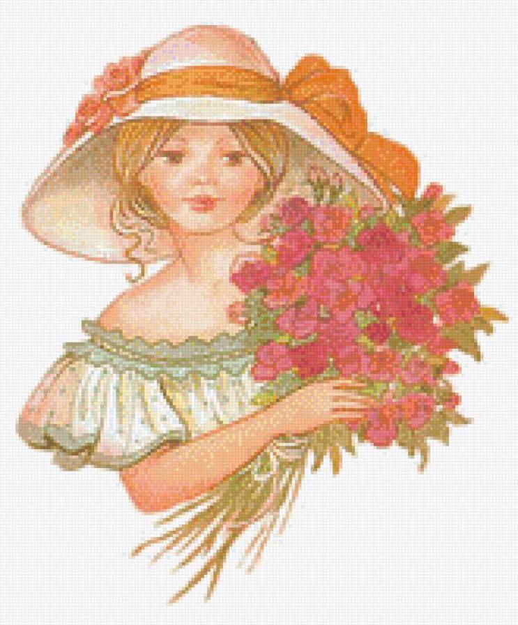 очарование юности - девочка, лето, букет - предпросмотр
