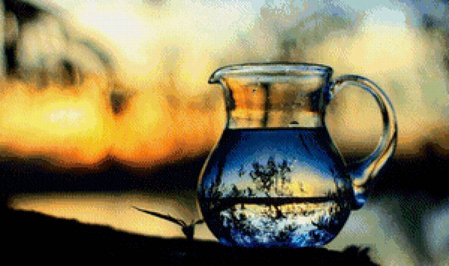 №636197 - дерево, рассвет, вода, ваза - предпросмотр