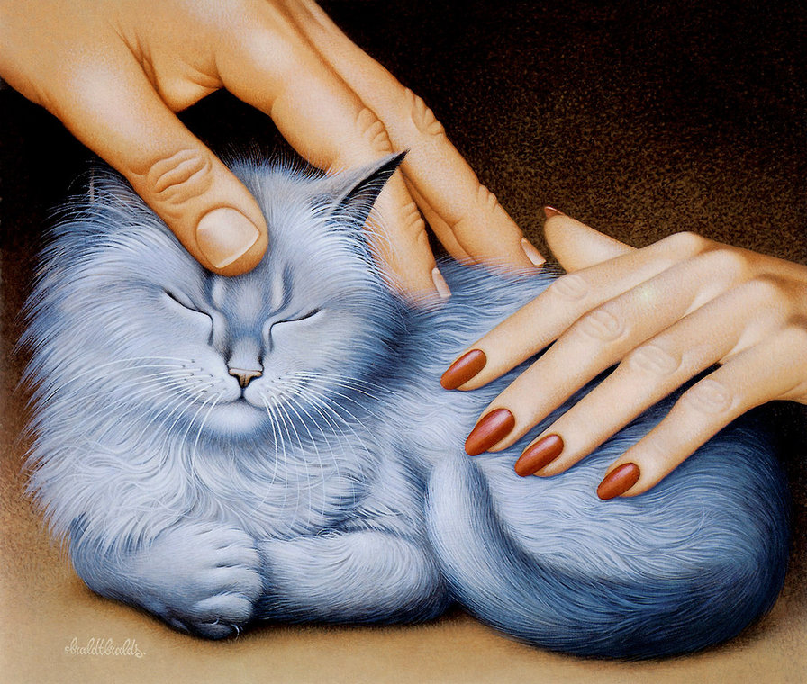 Приласкайте  меня! - коты, животные, руки - оригинал