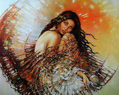 На закате - женщина - оригинал