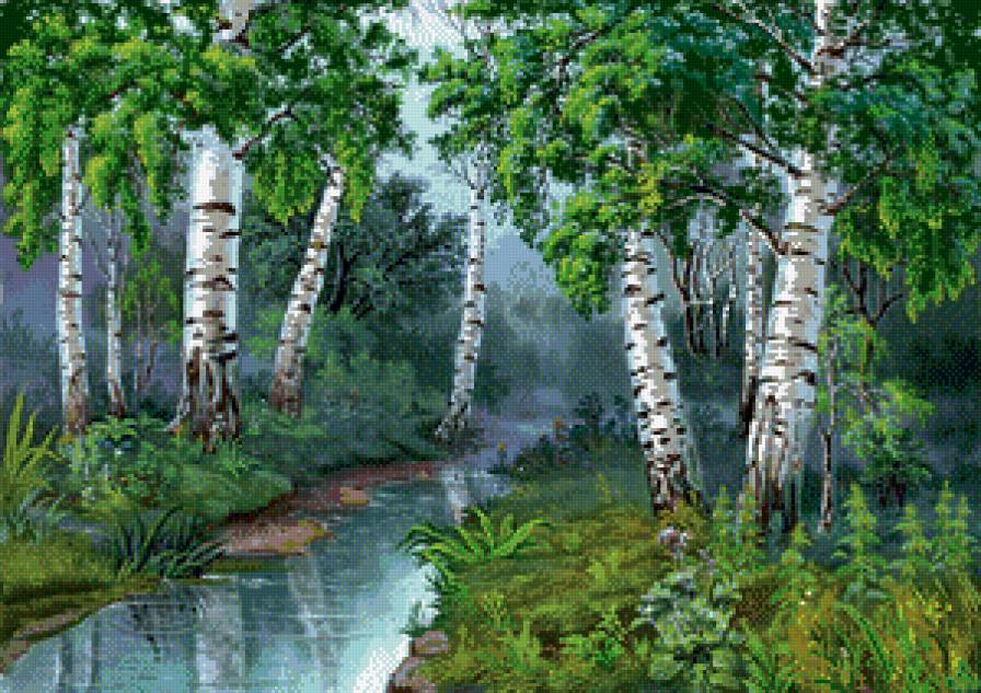 березки у ручья - предпросмотр