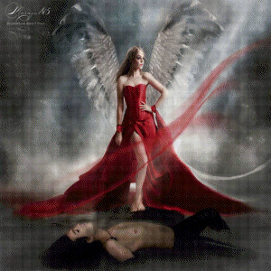 Прекрасный ангел - парень, фентези, ангел, девушка - предпросмотр