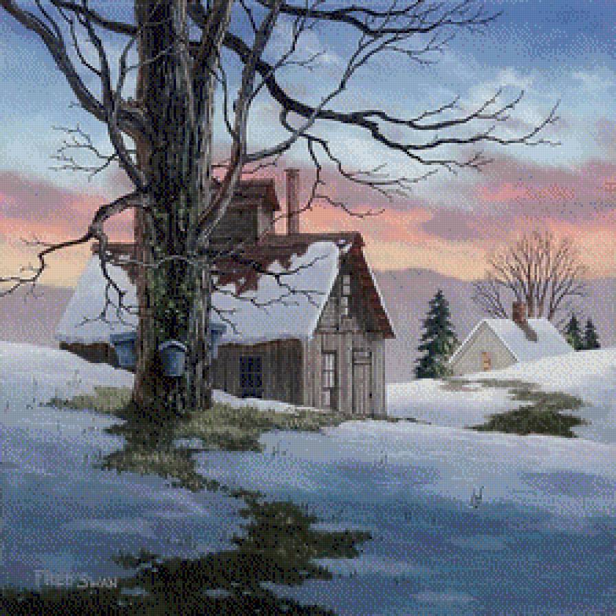 Зимний закат - предпросмотр