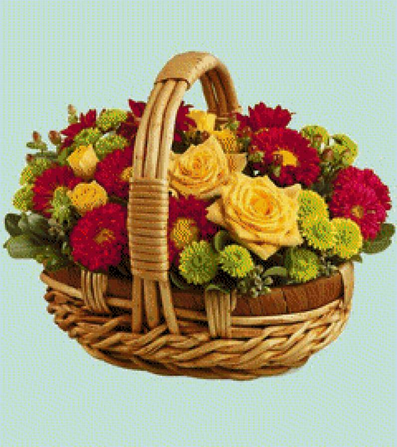 Цветы в корзине - предпросмотр