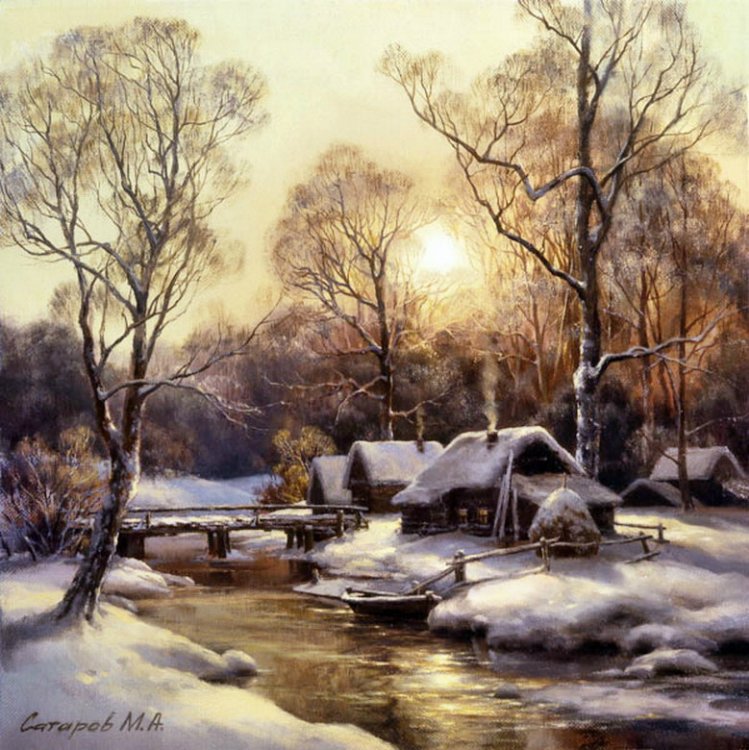 зимний день - пейзаж - оригинал