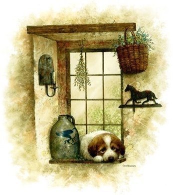 №637091 - собака, окно - оригинал