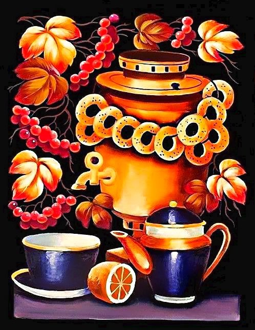 Натюрморт - натюрморт, самовар - оригинал