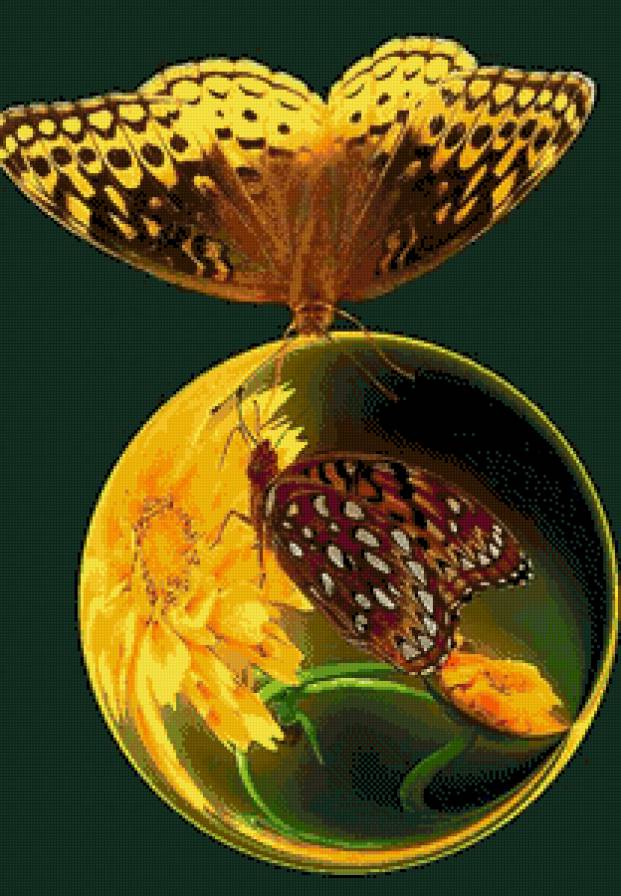 бабочки - картина - предпросмотр