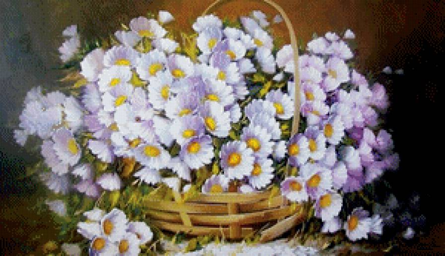 Ромашки - ромашки, корзина, цветы - предпросмотр
