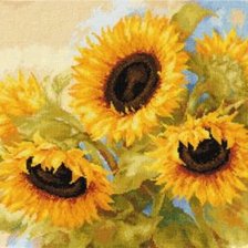 Оригинал схемы вышивки «подсолнухи» (№637174)