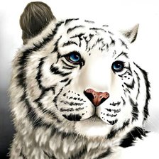 Оригинал схемы вышивки «Белый Тигр» (№637265)